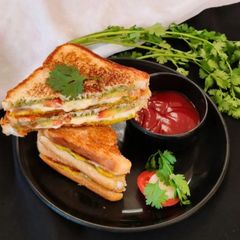 A picture of Protein rich Moonglet Sandwich in Tawa.