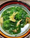 Canh rau cải xanh nấu chay