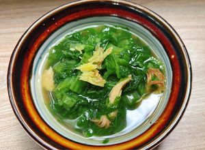 Hình của món Canh rau cải xanh nấu chay.