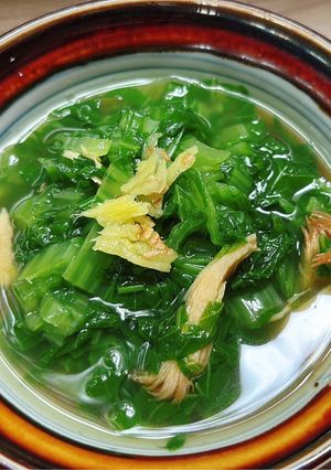 Hình của món Canh rau cải xanh nấu chay.
