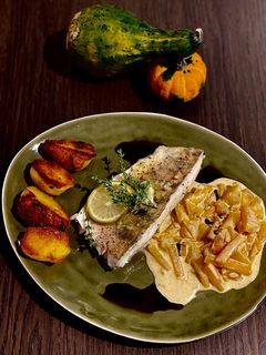 Ofenzander mit Kürbisgemüse Rezepthauptbild