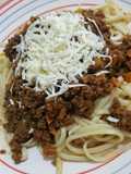 Tallarín con carne molida y chorizo
