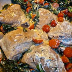 A picture of Spinach and Chicken skillet.