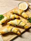 Mini cornetti farciti con salmone affumicato,frittatina di rucola e pompelmo rosa