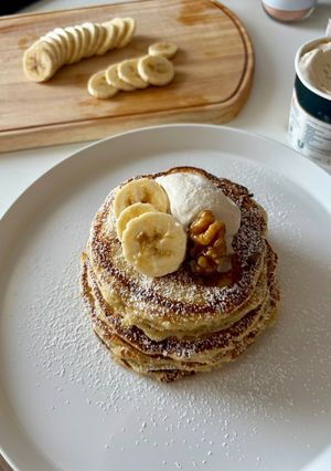 O poză a rețetei Pancakes cu Nutella.