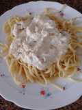Pasta con nata y bacon