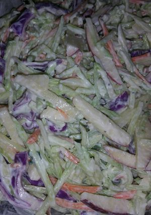 A picture of Broccoli Slaw with Lemon Dressing.