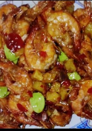 Foto resep Udang kentang balado campur pete