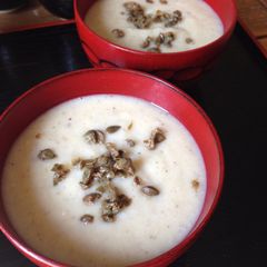 A picture of Potato and Mushroom Soup with Capers.