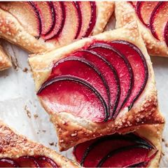 A picture of 4 ingredient plum tarts.
