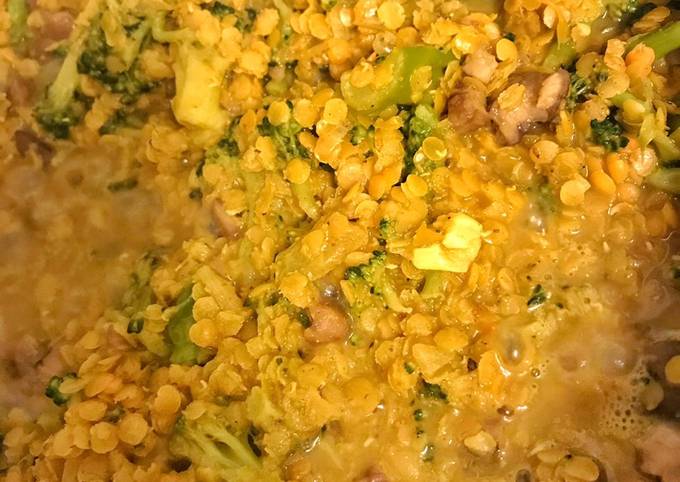 Dhal de Lentilles corails & Brocolis au curry