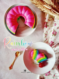Foto resep Rainbow Bread Pudding