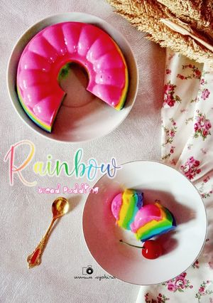 Foto resep Rainbow Bread Pudding