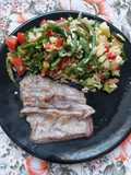 Diaframma di cavallo con insalata di riso(kcal 385 a porzione)