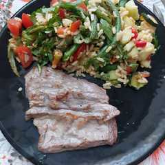 Diaframma di cavallo con insalata di riso(kcal 385 a porzione)-レシピのメイン写真
