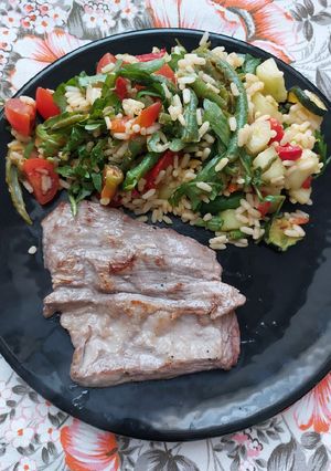 Foto di Diaframma di cavallo con insalata di riso(kcal 385 a porzione)