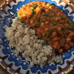A picture of Sweet potato peanut curry.