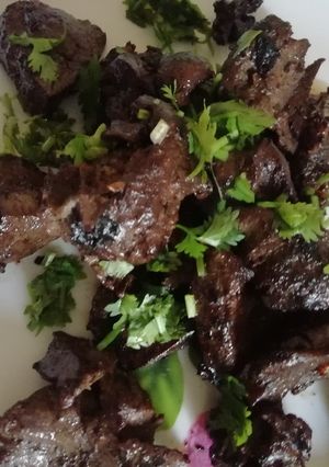A picture of Pan fried liver #4weekschallenge.