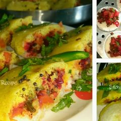 Bread Dhokla Sandwich-Breakfast Recipe A picture of Bread Dhokla Sandwich-Breakfast Recipe.