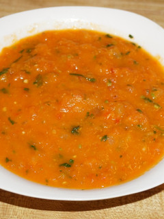 A picture of HOT SALSA. SPICY SAUCE FOR CHIPS OR MEATS.
