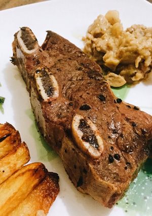 Foto resep Rib Steak with Cream Mushroom Sauce