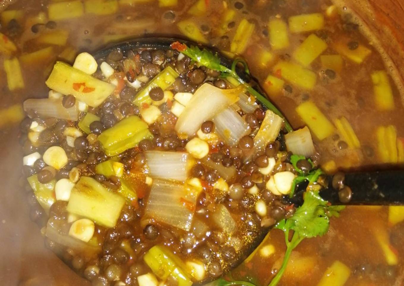 Sopa milpera de lentejas