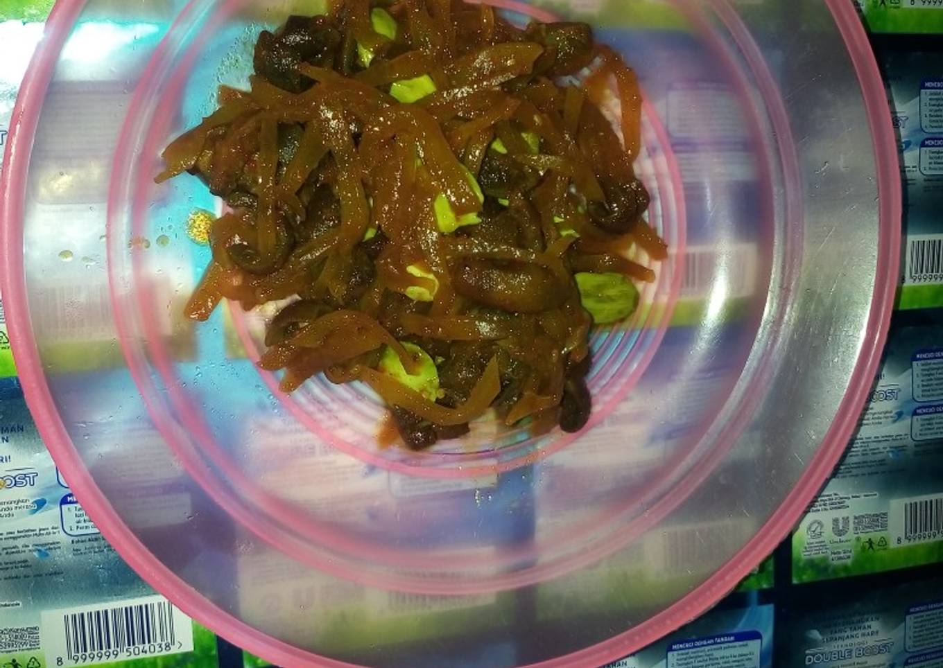Tumis pepaya cecek pete