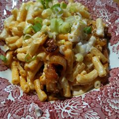 A picture of Easy Mascarpone, bacon and chilli pasta.