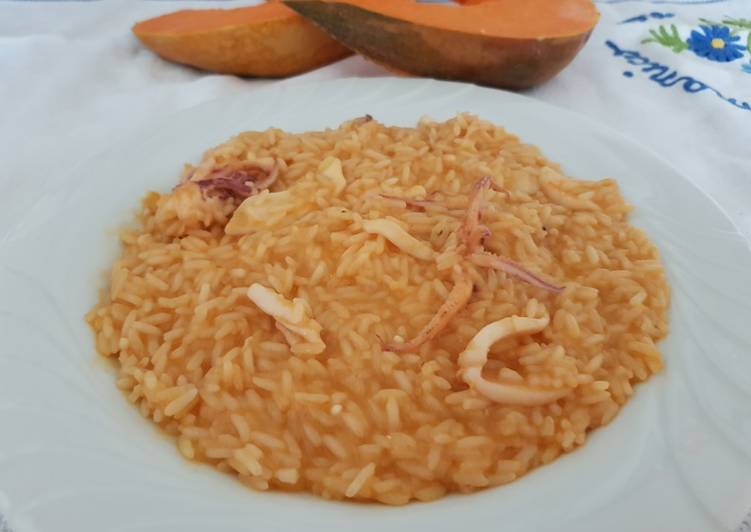 Ricetta Risotto Con Zucca E Calamari Di Ricette Homemade Di Micky Cookpad