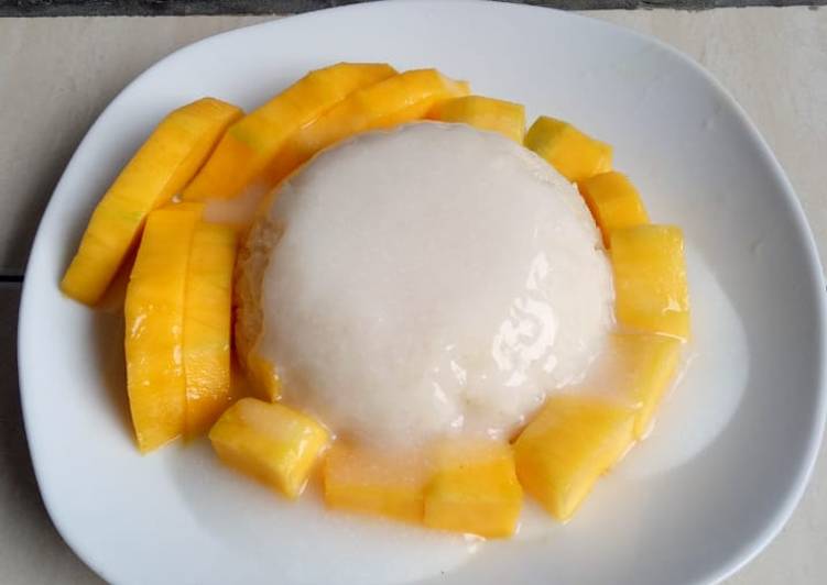 Cara Gampang Membuat Mango sticky rice kuah fla, Mudah Banget