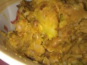 A picture of beans and plantains porridge