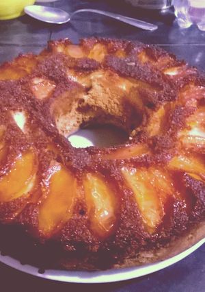 Una foto de Torta invertida de manzana