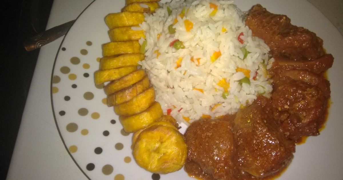 Spring Fresh Veggie Rice Paired With Plantain And Buka Stew Recipe by ...