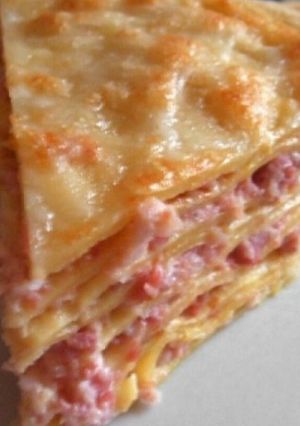 Sonkával rakott palacsinta recept fotója