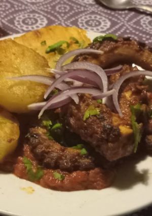 Una foto de Pulpo “a la parrilla” pero en sartén…