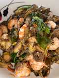 หมกหัวปลีใส่กุ้ง (หมกหม้อ)