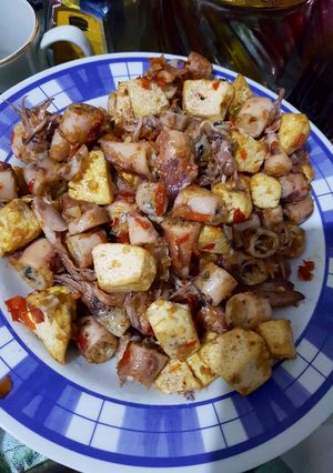 Foto resep 1. Tumis pedas cumi tahu
