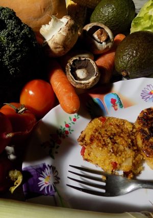 Una foto de Hamburguesas vegetarianas - quinoa
