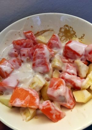 Una foto de Frutas con yogurt