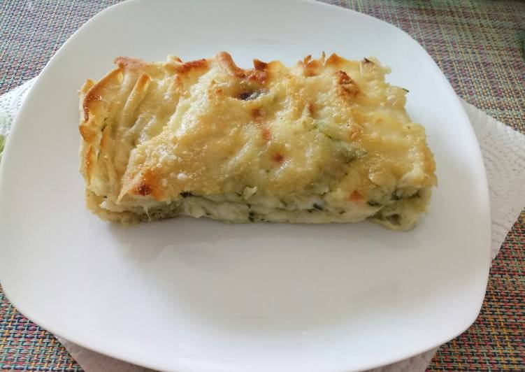 Delicious Lasagne di pane caraseau e pesto di basilico