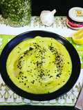 Crema de guisantes secos y aguacate - veggie