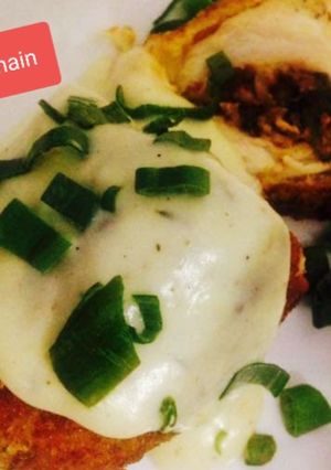 A picture of Spinach stuffed chicken #ramadankitayari #FastFood.