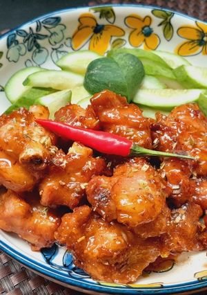 Hình của món Sườn rang mắm ruốc.