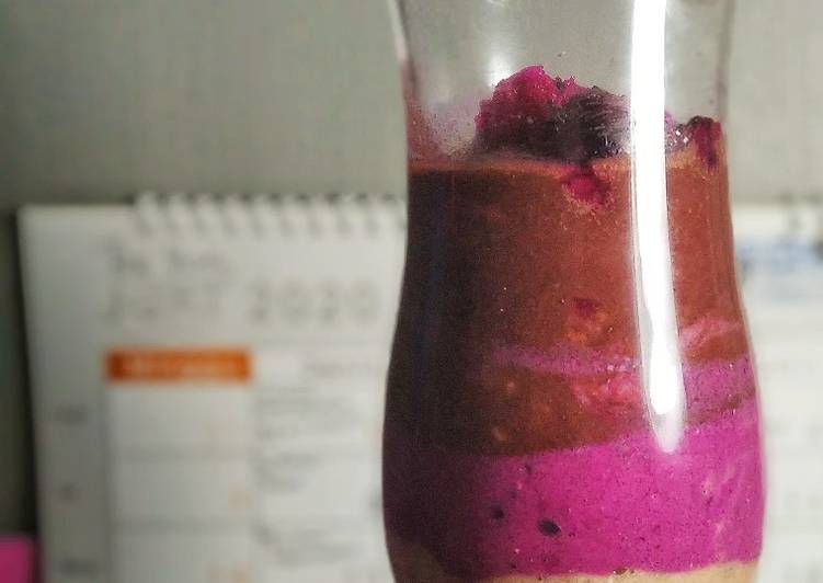 Rahasia Menghidangkan 38). 3 Colors Pudding (🍌+Dragon Fruit+ Cocoa Powder) Anti Ribet!