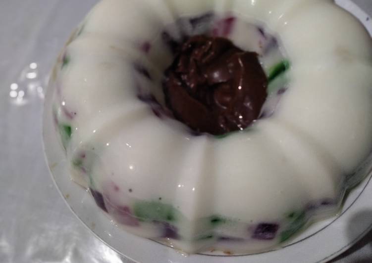 Puding coklat & susu mozaik