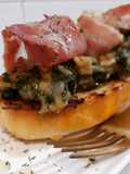 Brioche de trinxat de acelgas con panceta curada