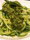 Spaghetti zucchini o espaguetis de calabacín al Pesto