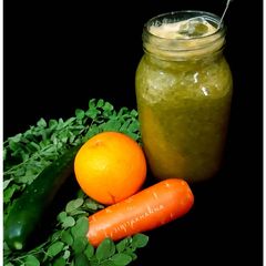 Moringa Smoothie with Orange, Carrot, Cucumber & Chia Seeds A picture of Moringa Smoothie with Orange, Carrot, Cucumber & Chia Seeds.