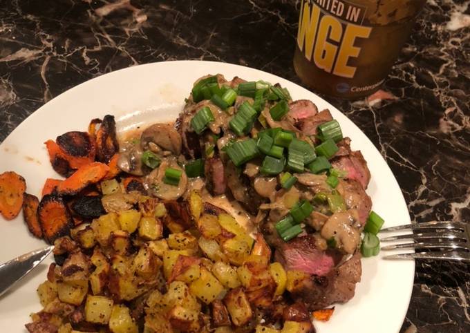 Easiest Way to Prepare Homemade Saucey Steaker w/ Potatoes &amp; Carrots