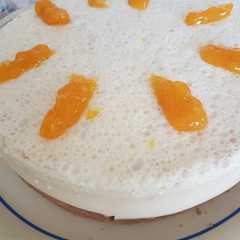 Una foto de Tarta de queso y mango sin gluten y sin huevo